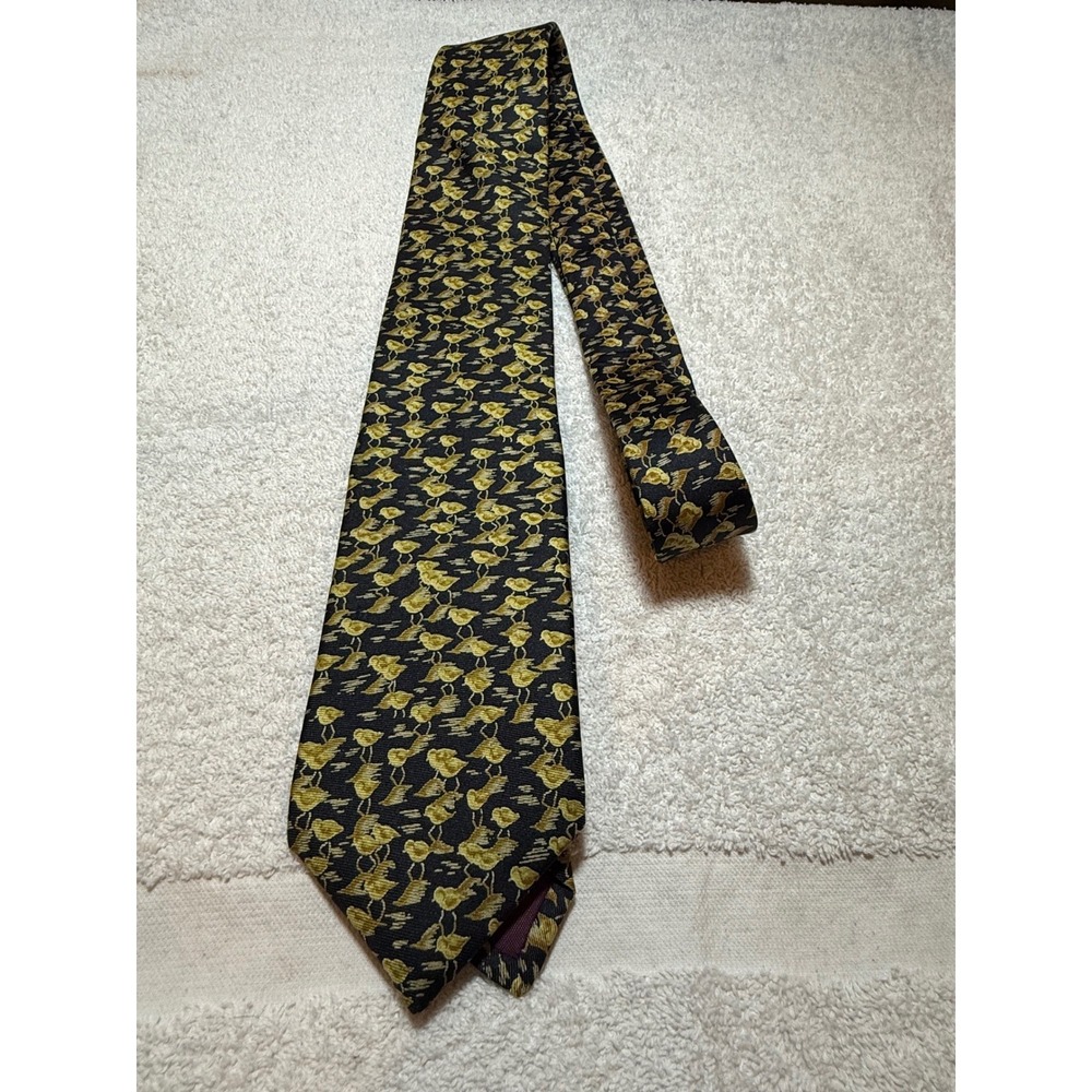 Schreter National Audubon Society Silk Tie Summer Shorebirds Navy Gold Italy USA